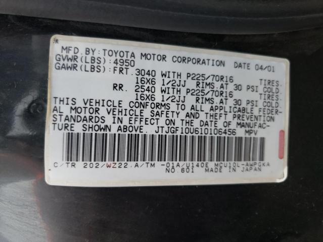 Photo 10 from auction – 2001 LEXUS RX 300 with VIN JTJGF10U610106456