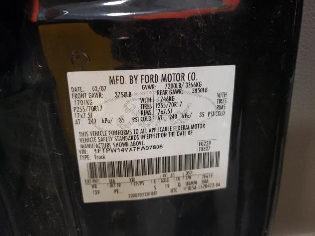 Photo 10 from auction – 2007 FORD F150 SUPER with VIN 1FTPW14VX7FA97806