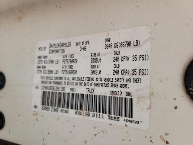 Photo 10 from auction – 2006 DODGE RAM 1500 S with VIN 1D7HA18236J201198