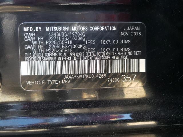 Photo 10 from auction – 2019 MITSUBISHI OUTLANDER with VIN JA4AR3AU7KU014268