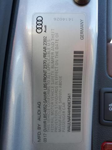 Photo 10 from auction – 2017 AUDI A4 PREMIUM with VIN WAULNAF44HN067341