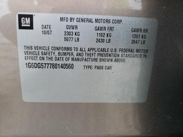 Photo 10 from auction – 2008 CADILLAC CTS with VIN 1G6DG577780140560