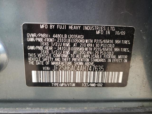 Photo 10 from auction – 2010 SUBARU FORESTER 2 with VIN JF2SH6AC4AH747635