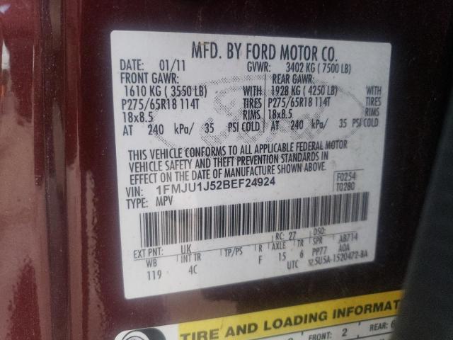 Photo 10 from auction – 2011 FORD EXPEDITION with VIN 1FMJU1J52BEF24924