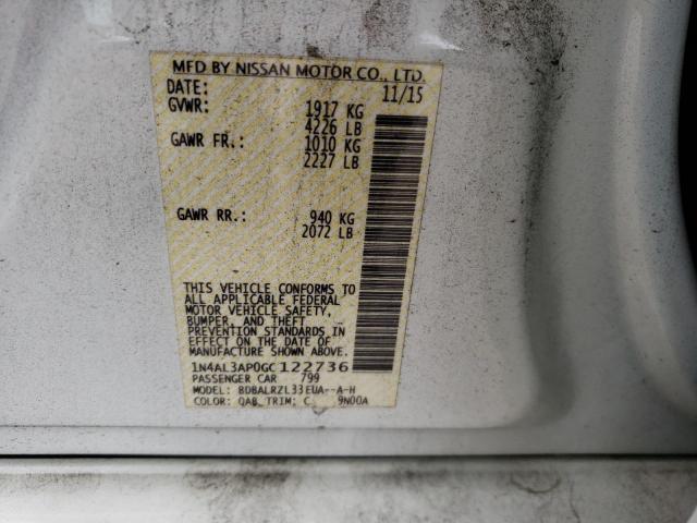 Photo 10 from auction – 2016 NISSAN ALTIMA 2.5 with VIN 1N4AL3AP0GC122736