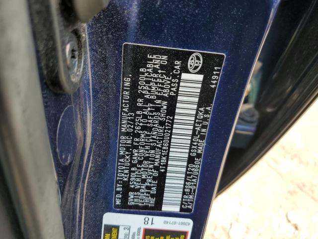 Photo 10 from auction – 2013 TOYOTA AVALON BAS with VIN 4T1BK1EB6DU021772