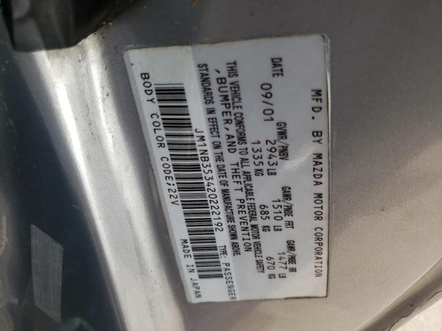 Photo 10 from auction – 2002 MAZDA MX-5 MIATA with VIN JM1NB353420222192