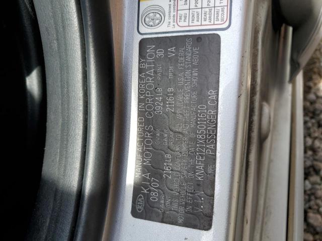 Photo 10 from auction – 2008 KIA SPECTRA EX with VIN KNAFE121X85011610