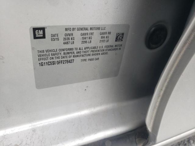 Photo 10 from auction – 2015 CHEVROLET MALIBU 1LT with VIN 1G11C5SL0FF278427