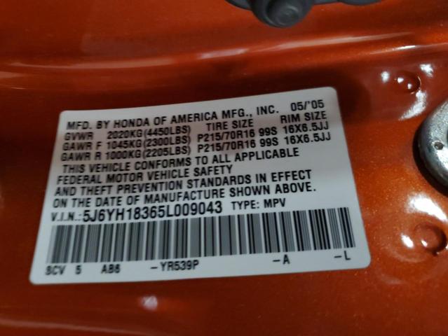 Photo 10 from auction – 2005 HONDA ELEMENT with VIN 5J6YH18365L009043