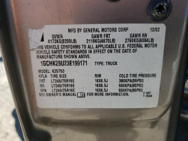 Zdjęcie 10 z aukcji – 2003 CHEVROLET SILVERADO z VIN 1GCHK29U23E199171