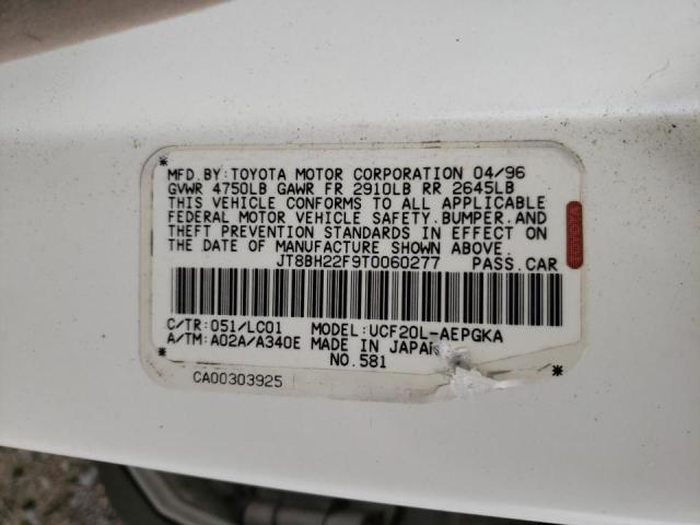 Photo 10 from auction – 1996 LEXUS LS 400 with VIN JT8BH22F9T0060277
