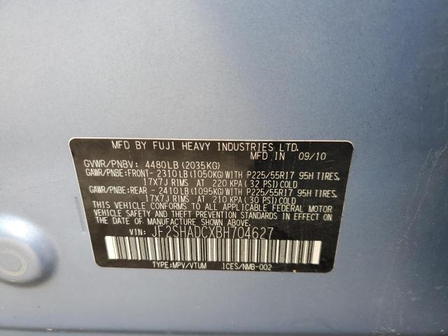 Photo 10 from auction – 2011 SUBARU FORESTER 2 with VIN JF2SHADCXBH704627