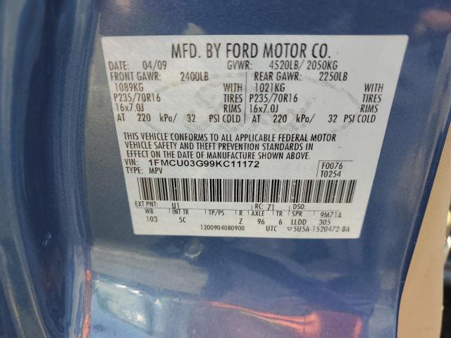 Photo 10 from auction – 2009 FORD ESCAPE XLT with VIN 1FMCU03G99KC11172