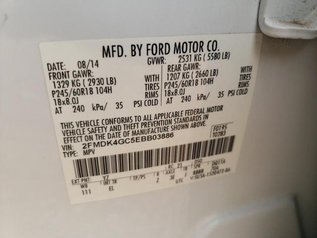 Photo 10 from auction – 2014 FORD EDGE SE with VIN 2FMDK4GC5EBB03886