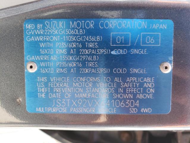 Photo 10 from auction – 2006 SUZUKI XL7 with VIN JS3TX92VX64106304