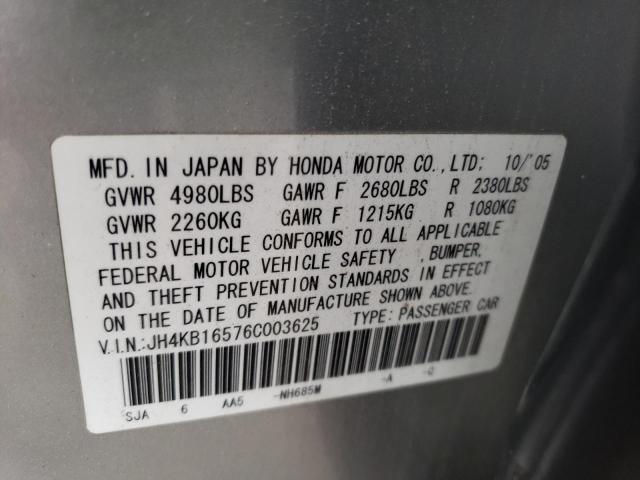 Photo 10 from auction – 2006 ACURA RL with VIN JH4KB16576C003625
