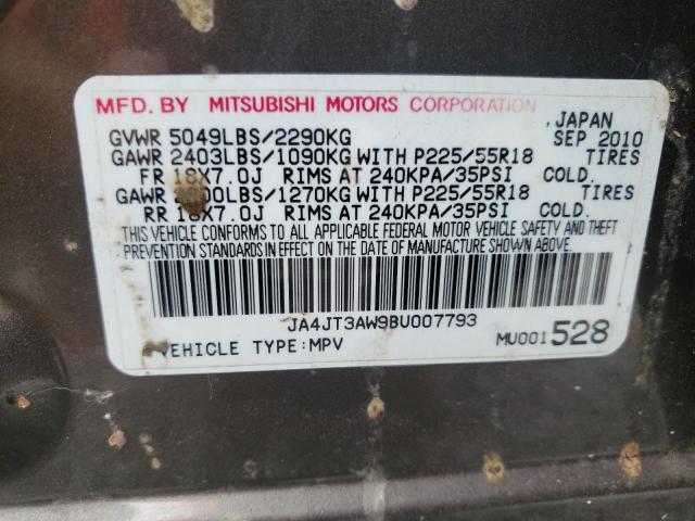 Photo 10 from auction – 2011 MITSUBISHI OUTLANDER with VIN JA4JT3AW9BU007793