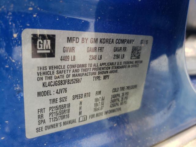 Photo 10 from auction – 2015 BUICK ENCORE with VIN KL4CJGSB3FB252687