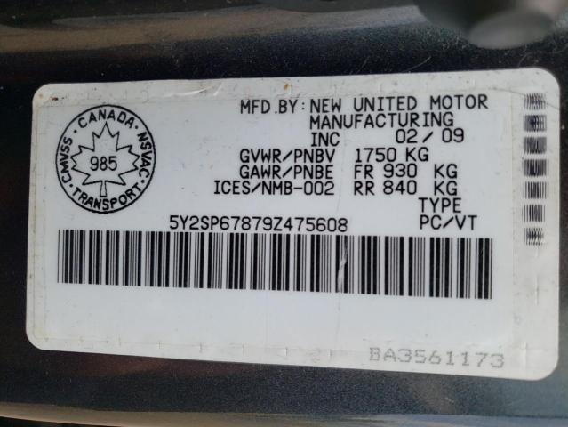 Photo 10 from auction – 2009 PONTIAC VIBE with VIN 5Y2SP67879Z475608
