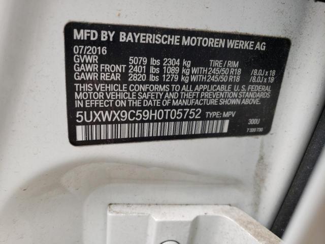 Photo 10 from auction – 2017 BMW X3 XDRIVE2 with VIN 5UXWX9C59H0T05752