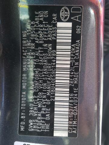 Photo 10 from auction – 2009 TOYOTA COROLLA BA with VIN 2T1BU40E59C144789
