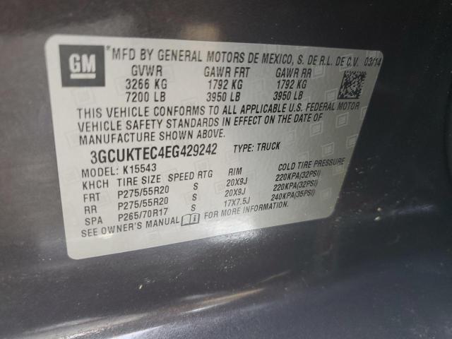 Photo 10 from auction – 2014 CHEVROLET SILVERADO with VIN 3GCUKTEC4EG429242