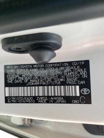 Photo 10 from auction – 2019 TOYOTA PRIUS PRIM with VIN JTDKARFP4K3110758