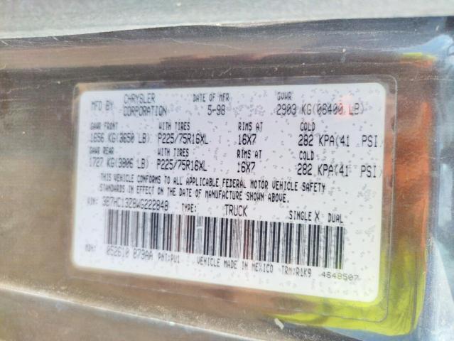 Photo 10 from auction – 1998 DODGE RAM 1500 with VIN 3B7HC13Z8WG222848