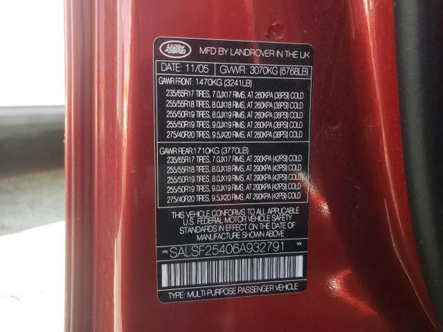 Zdjęcie 10 z aukcji – 2006 LAND ROVER RANGE ROVE z VIN SALSF25406A932791