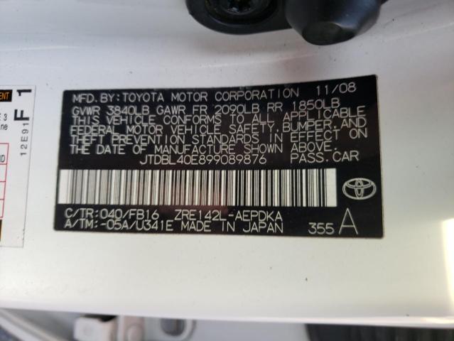Photo 10 from auction – 2009 TOYOTA COROLLA BA with VIN JTDBL40E899089876