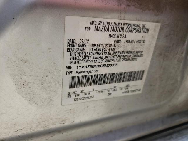 Photo 10 from auction – 2012 MAZDA 6 I with VIN 1YVHZ8BHXC5M30338