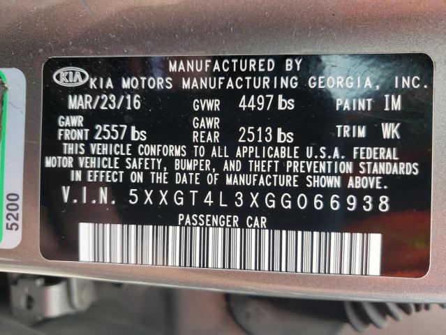 Photo 10 from auction – 2016 KIA OPTIMA LX with VIN 5XXGT4L3XGG066938