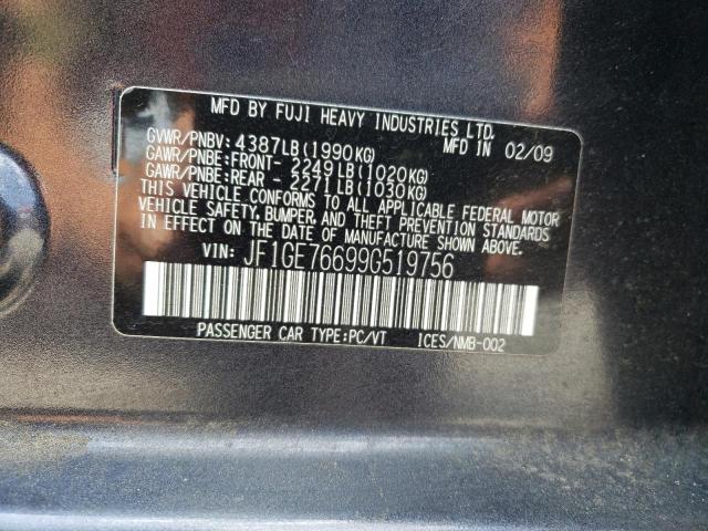Photo 10 from auction – 2009 SUBARU IMPREZA WR with VIN JF1GE76699G519756