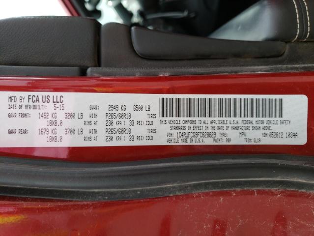 Photo 10 from auction – 2015 JEEP GRAND CHER with VIN 1C4RJFCG9FC828829