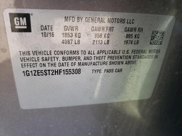 Photo 10 from auction – 2017 CHEVROLET MALIBU LT with VIN 1G1ZE5ST2HF155308