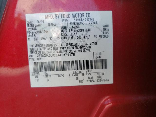 Photo 10 from auction – 2010 FORD EDGE SEL with VIN 2FMDK3JC3ABB71178