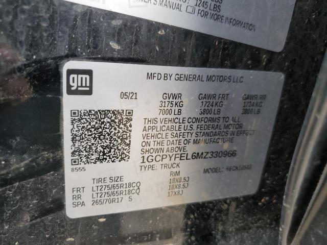 Photo 10 from auction – 2021 CHEVROLET SILVERADO with VIN 1GCPYFEL6MZ330966