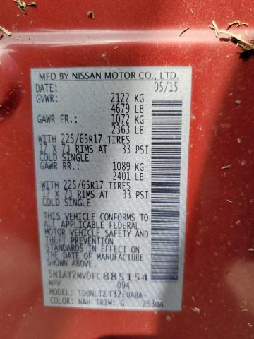 Photo 10 from auction – 2015 NISSAN ROGUE S with VIN 5N1AT2MV0FC885154