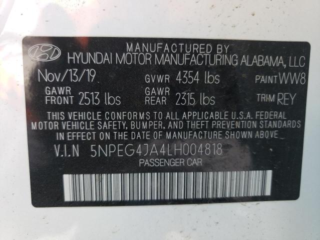 Photo 10 from auction – 2020 HYUNDAI SONATA SE with VIN 5NPEG4JA4LH004818