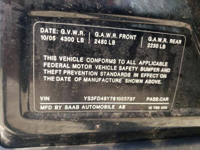 Photo 10 from auction – 2006 SAAB 9-3 with VIN YS3FD49Y761023737