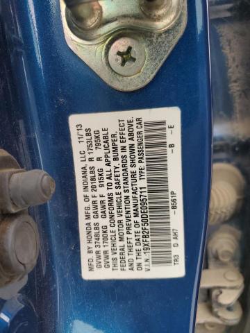 Photo 10 from auction – 2013 HONDA CIVIC LX with VIN 19XFB2F50DE095711