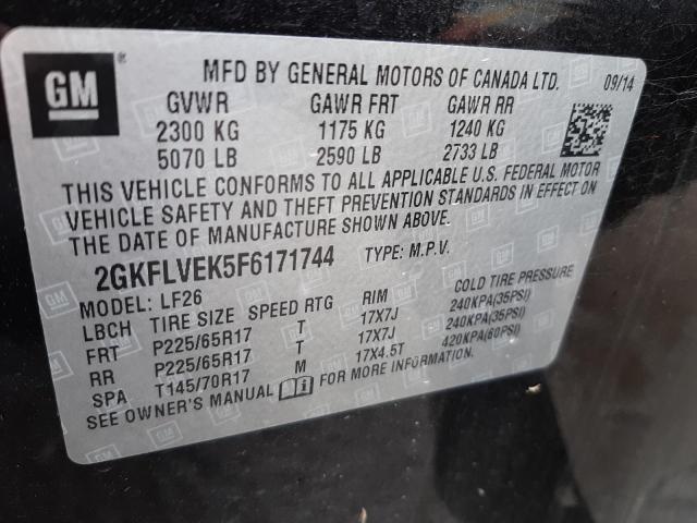 Photo 10 from auction – 2015 GMC TERRAIN SL with VIN 2GKFLVEK5F6171744