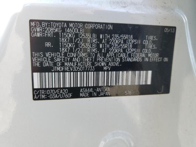 Photo 10 from auction – 2013 TOYOTA RAV4 LIMIT with VIN JTMDFREV3D5017733