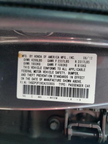 Photo 10 from auction – 2012 HONDA ACCORD LX with VIN 1HGCP2F3XCA200955