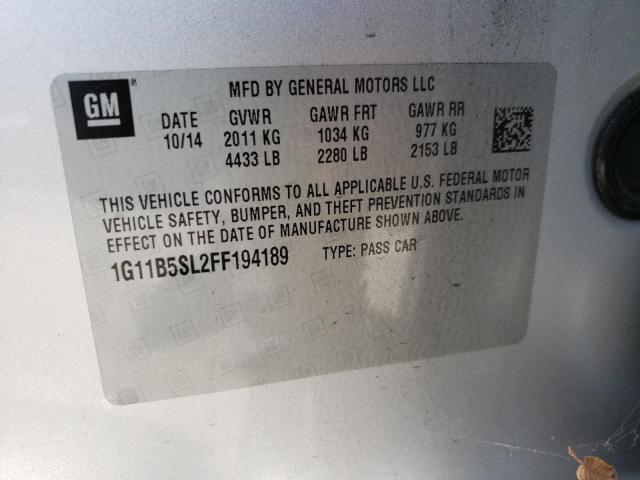 Photo 10 from auction – 2015 CHEVROLET MALIBU LS with VIN 1G11B5SL2FF194189