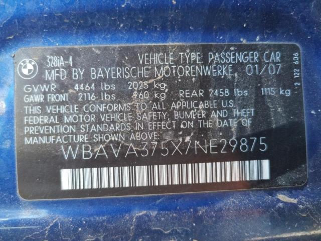 Photo 10 from auction – 2007 BMW 328 I with VIN WBAVA375X7NE29875