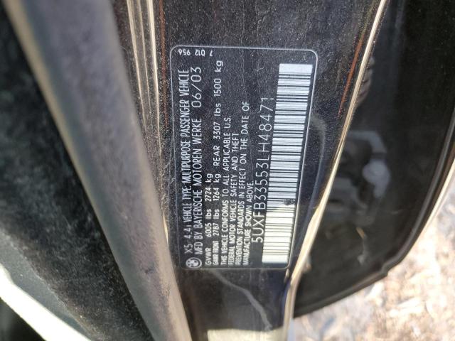 Photo 10 from auction – 2003 BMW X5 4.4I with VIN 5UXFB33553LH48471
