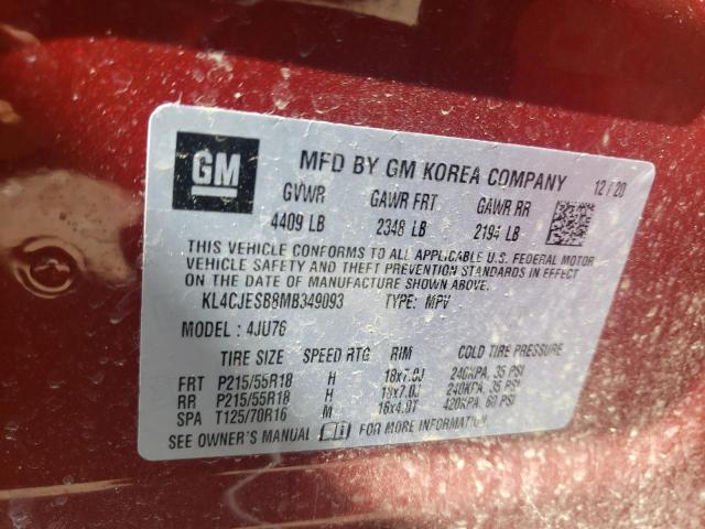 Photo 10 from auction – 2021 BUICK ENCORE PRE with VIN KL4CJESB8MB349093