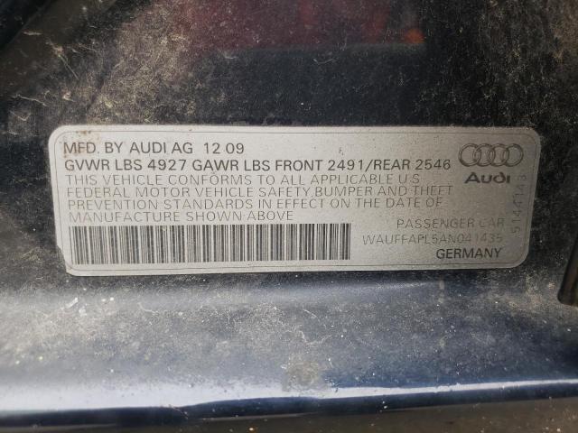 Photo 10 from auction – 2010 AUDI A4 PREMIUM with VIN WAUFFAFL5AN041435